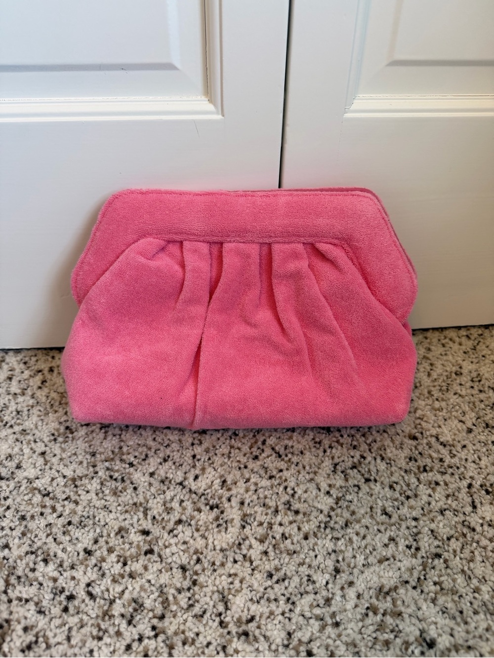 Pink Terry Pleated Clutch